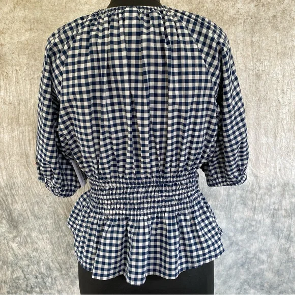 Old Navy black and white Checkered Blouse - Picture 2 of 9